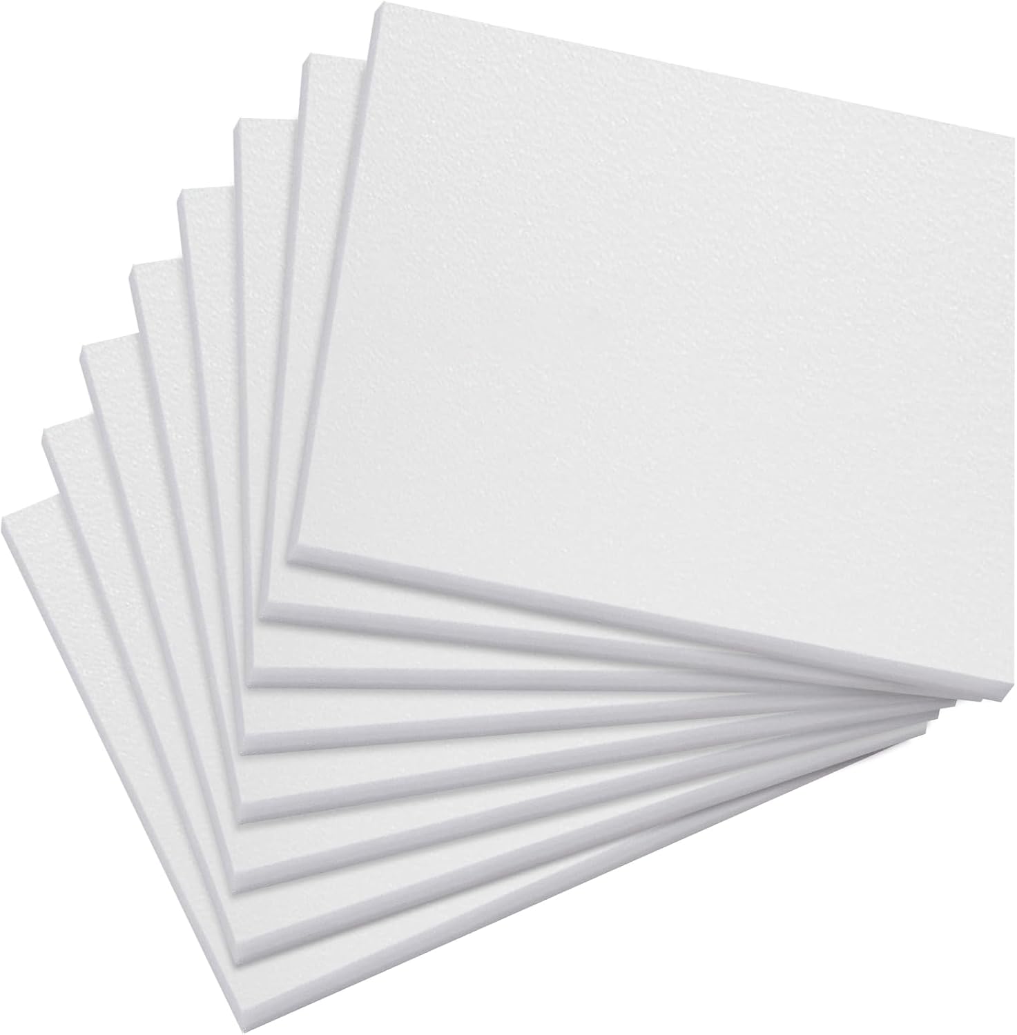 White Polyethylene Foam Sheets, 12x12x0.5 Inch, Eight Pack